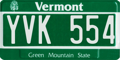 VT license plate YVK554