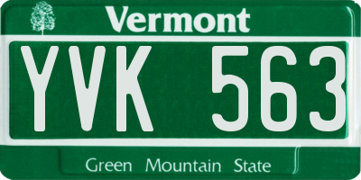 VT license plate YVK563