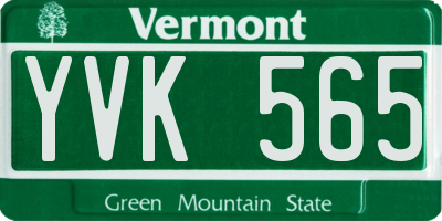 VT license plate YVK565