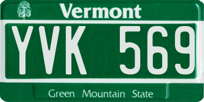 VT license plate YVK569