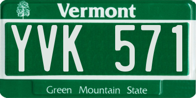 VT license plate YVK571