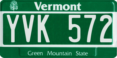 VT license plate YVK572