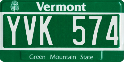 VT license plate YVK574