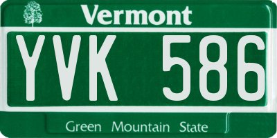 VT license plate YVK586