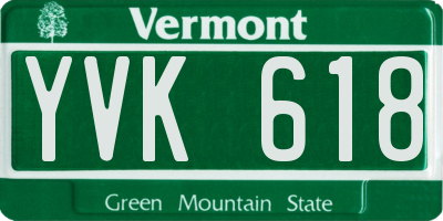 VT license plate YVK618