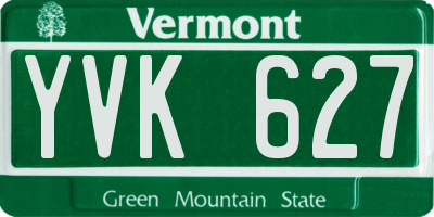VT license plate YVK627