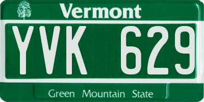 VT license plate YVK629