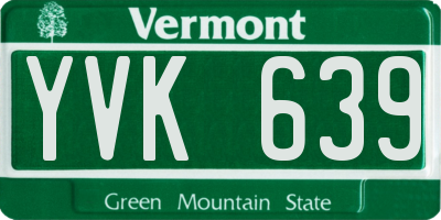VT license plate YVK639