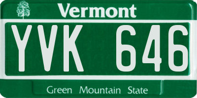 VT license plate YVK646