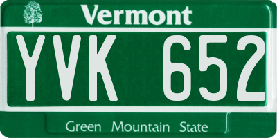 VT license plate YVK652