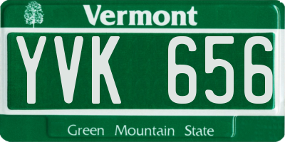 VT license plate YVK656