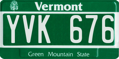 VT license plate YVK676