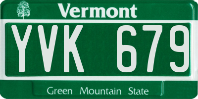VT license plate YVK679