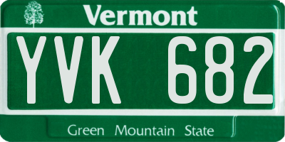 VT license plate YVK682