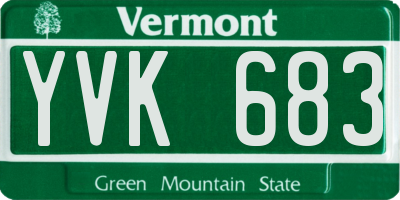 VT license plate YVK683