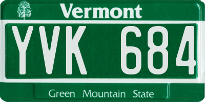 VT license plate YVK684