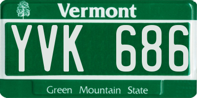 VT license plate YVK686