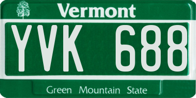 VT license plate YVK688