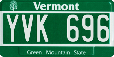 VT license plate YVK696