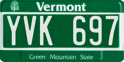 VT license plate YVK697