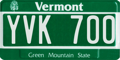 VT license plate YVK700