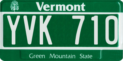 VT license plate YVK710
