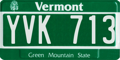 VT license plate YVK713