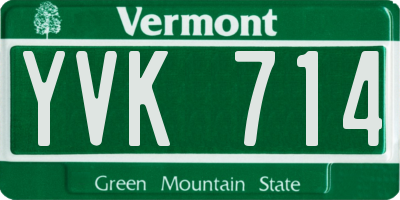 VT license plate YVK714