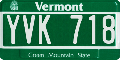 VT license plate YVK718
