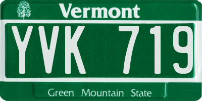VT license plate YVK719