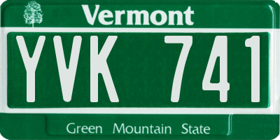 VT license plate YVK741
