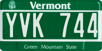 VT license plate YVK744