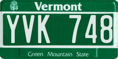 VT license plate YVK748