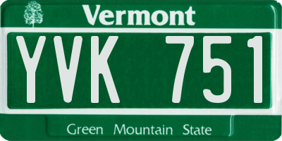 VT license plate YVK751