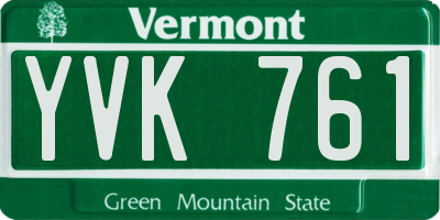 VT license plate YVK761