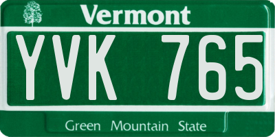 VT license plate YVK765
