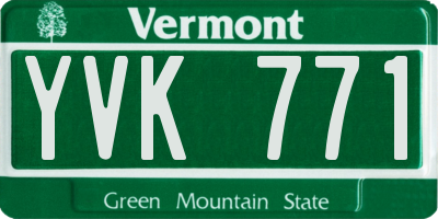 VT license plate YVK771
