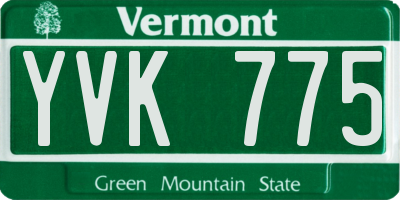 VT license plate YVK775