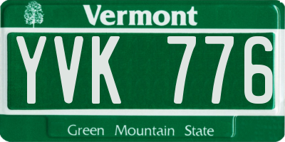VT license plate YVK776