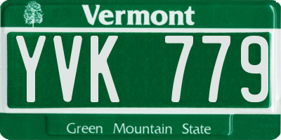 VT license plate YVK779