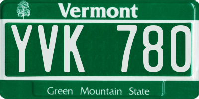 VT license plate YVK780