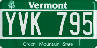 VT license plate YVK795