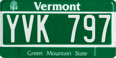 VT license plate YVK797