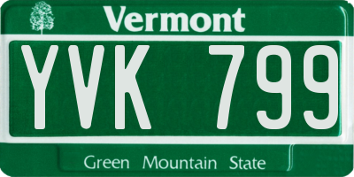 VT license plate YVK799