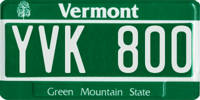 VT license plate YVK800