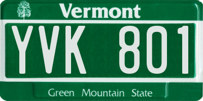 VT license plate YVK801
