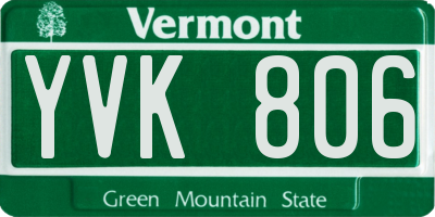 VT license plate YVK806