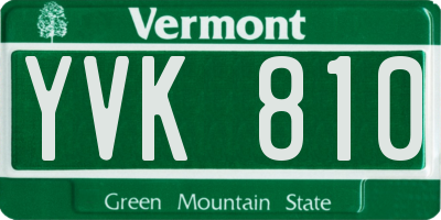 VT license plate YVK810