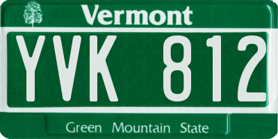 VT license plate YVK812
