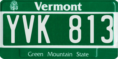 VT license plate YVK813
